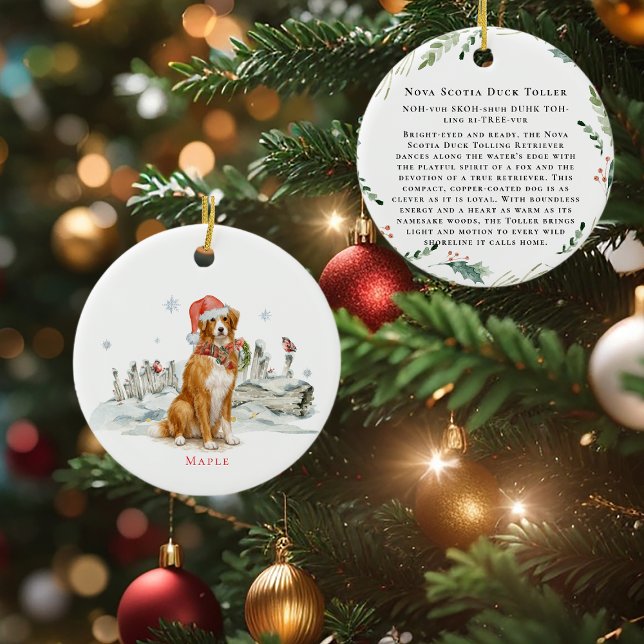 Décoration En Céramique Nova Scotia Duck Toller Dog Monogram (Créateur téléchargé)