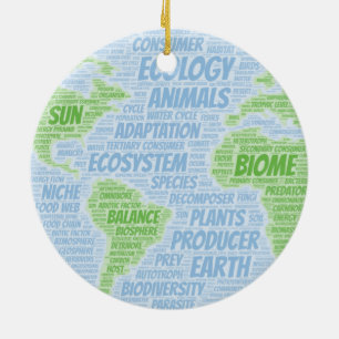 Décoration En Céramique Nuage de mot d'écologie