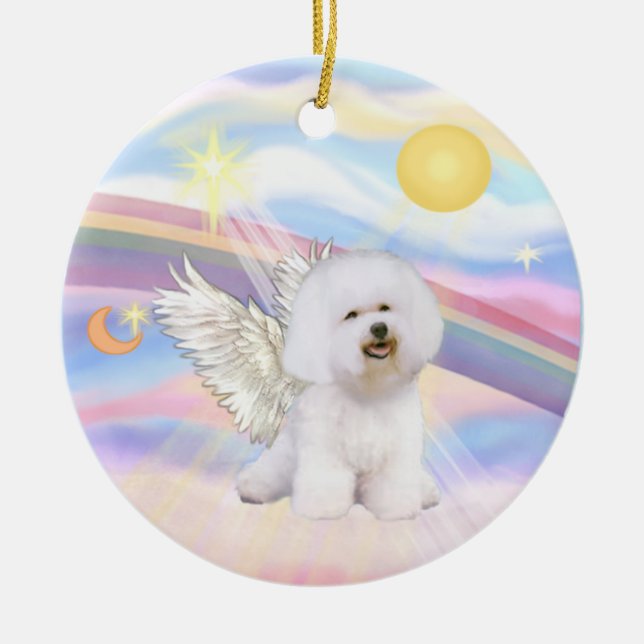 Décoration En Céramique Nuages - Bichon Frise Angel (Devant)