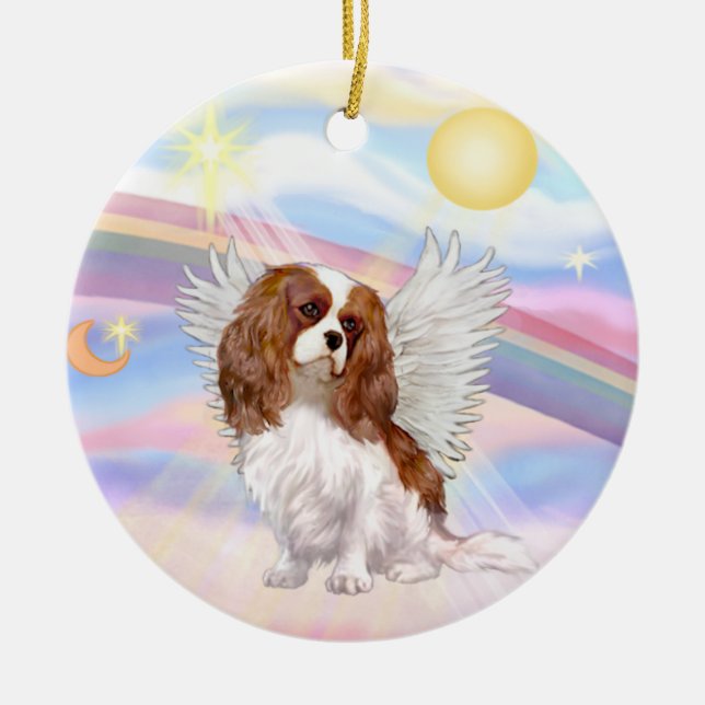 Décoration En Céramique Nuages - Cavalier King Charles (blenheim) (Devant)