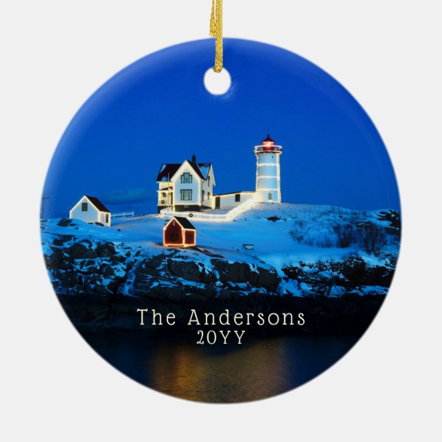 Décoration En Céramique Nubble Vacances Lumières Famille Phare (Dos)