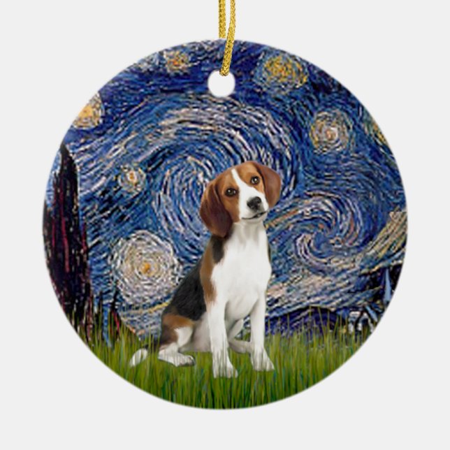 Décoration En Céramique Nuit étoilée - Beagle #1 (Devant)