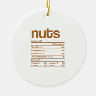 Décoration En Céramique Nuts Nutrition Facts Drôle Thanksgiving Noël