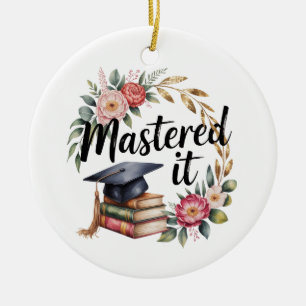 Décoration En Céramique Obtention de Diplôme Personnalisée Maîtrisée