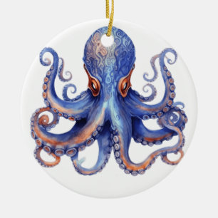 Décoration En Céramique Octopus aquarelle