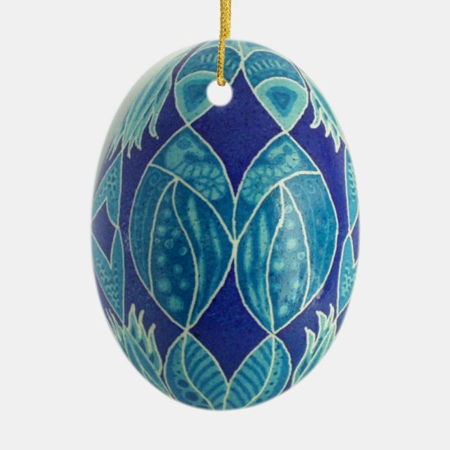 Décoration En Céramique Oeuf bleu (Devant)