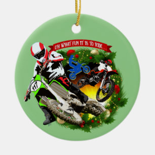 Décoration En Céramique Oh Quel Amusant Motocross Noël