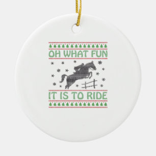 Décoration En Céramique Oh Qu'il Est Amusant De Monter Un Cheval De Noël L