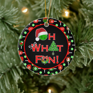 Décoration En Céramique Oh What Fun Christmas Pickleball Paddles Noir