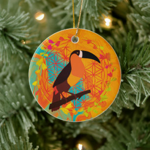 Décoration En Céramique Oiseau mandala