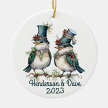 Oiseaux de Noël Couple Green