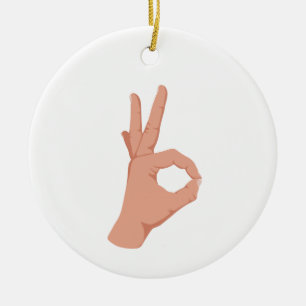 Décoration En Céramique OK Hand Sign