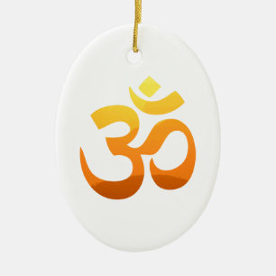 Décoration En Céramique Om Mantra Zen Yoga Symbole Asana Gold Sun Relax