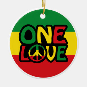 Décoration En Céramique One Love, Reggae design avec des couleurs reggae