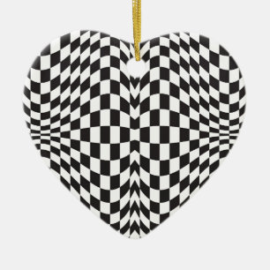 Décoration En Céramique Op Art Checks