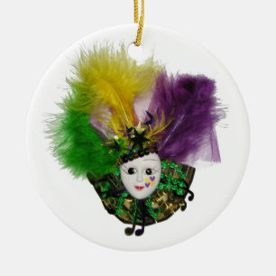 Décoration En Céramique Or de masque de mardi gras