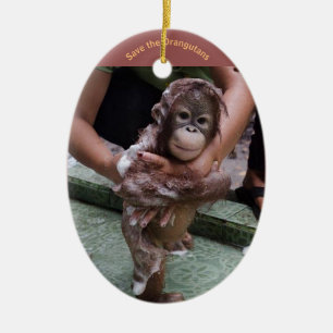 Décoration En Céramique Orangutan Baby