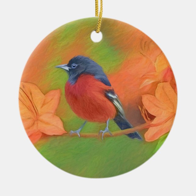 Décoration En Céramique Orchard Oriole Songbird Peinture Oiseau original (Devant)