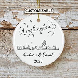 Décoration En Céramique Ordinateur Skyline personnalisé Washington