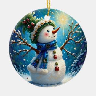 Décoration En Céramique Ordre de Snowman