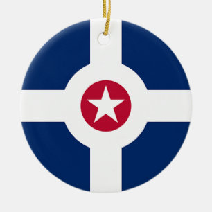 Décoration En Céramique Ornament with flag of Indianapolis City, USA