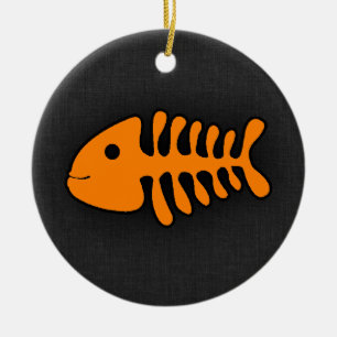 Décoration En Céramique Os de poisson orange