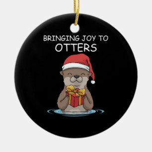 Décoration En Céramique Otter Noël drôle cadeau de Noël