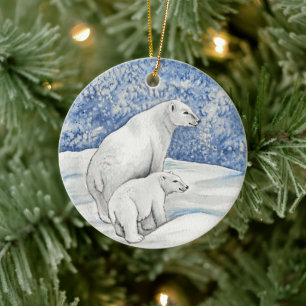 Décoration En Céramique Ours à neiges polaires