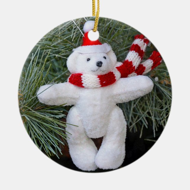 Décoration En Céramique Ours blanc en peluche (Devant)