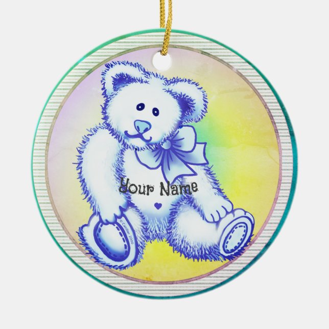 Décoration En Céramique Ours bleu Teddy (Devant)