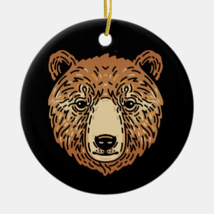 Décoration En Céramique Ours Brown pour l'automne