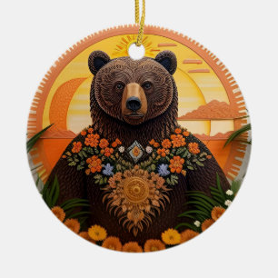 Décoration En Céramique Ours brun majestueux