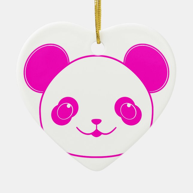Décoration En Céramique Ours rose Kawaii Panda (Devant)