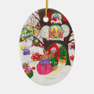 Décoration En Céramique Oval Woodland