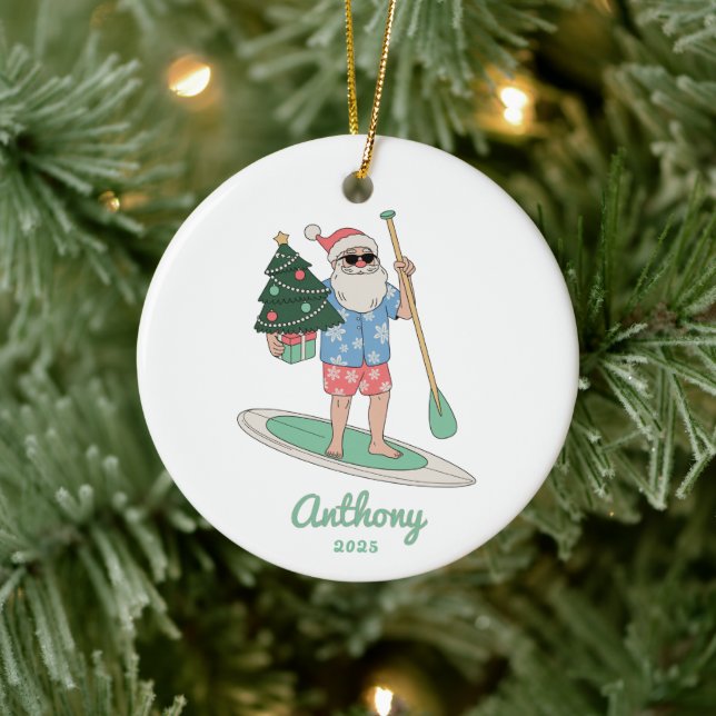 Décoration En Céramique Paddle Board Père Noël Noël (Arbre)