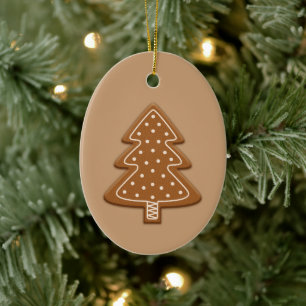 Décoration En Céramique Pain d'épices Forme d'arbre de Noël Cookie avec te