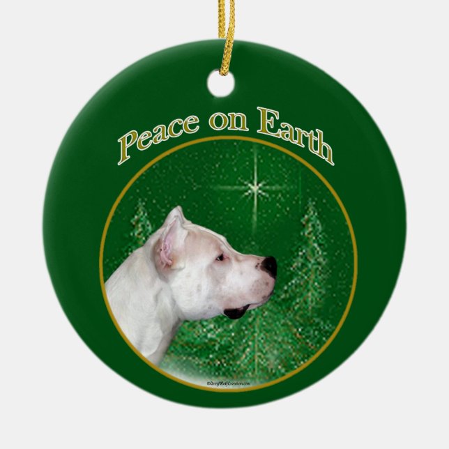 Décoration En Céramique Paix Dogo Argentino (Devant)