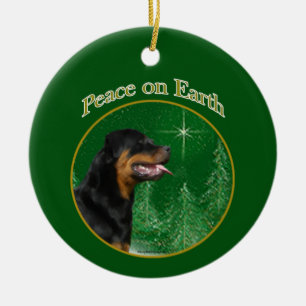 Décoration En Céramique Paix Rottweiler