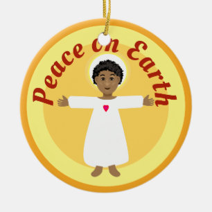 Décoration En Céramique Paix sur Terre Jésus et enfants