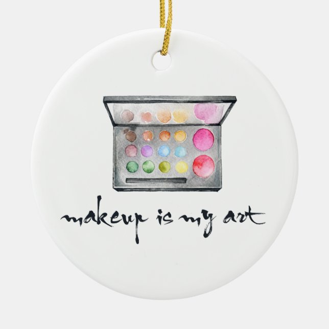 Décoration En Céramique Palette Maquillage Artiste - Citation "Maquillage  (Devant)