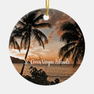 Décoration En Céramique Palmiers Tropical Sunset Beach USVI