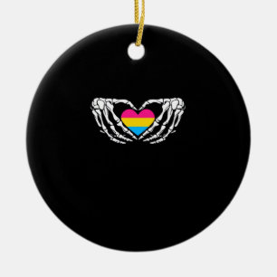 Décoration En Céramique Pan Pride Skeleton Halloween Pan Goth Heart