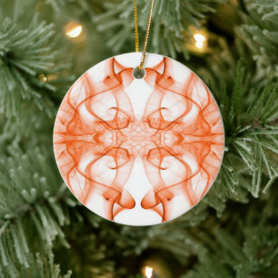 Décoration En Céramique Panaches de fumée orange sur fond blanc