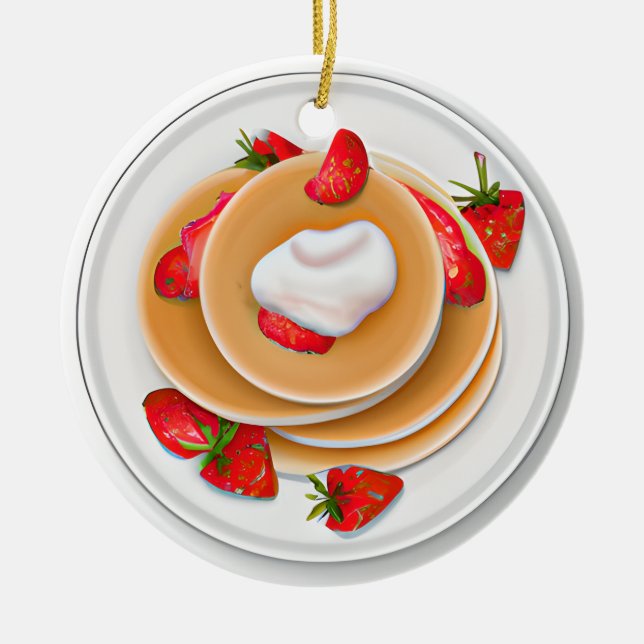 Décoration En Céramique Pancakes Pun Flirt Noël (Devant)