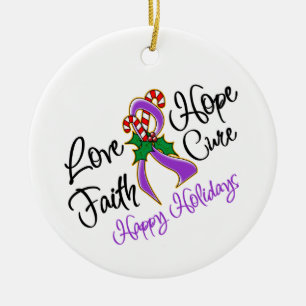 Décoration En Céramique Pancréatic Cancer Love Hope Holidays