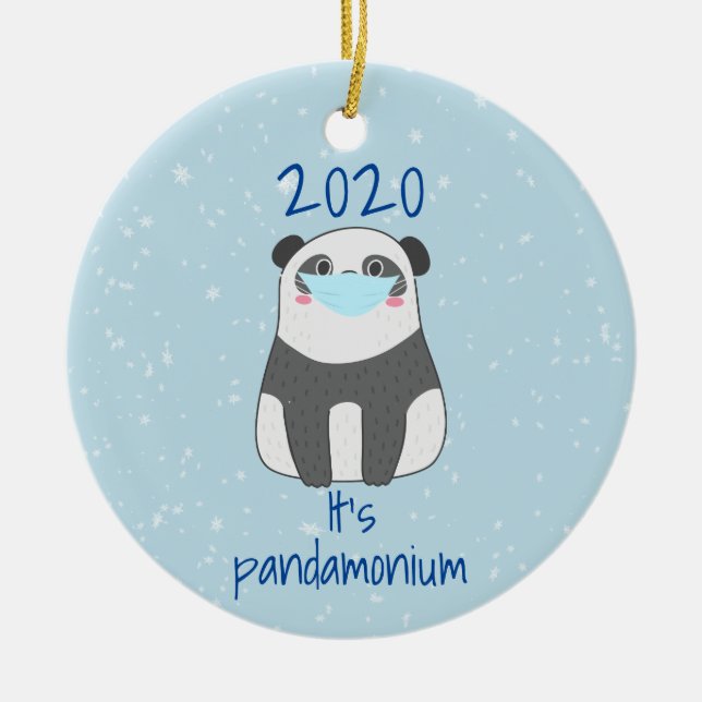 Décoration En Céramique Panda Cute Christmas Face Mask 2020 (Devant)