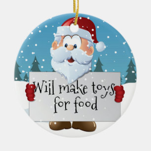 Décoration En Céramique Panneau d'aide Personnalisable Père Noël