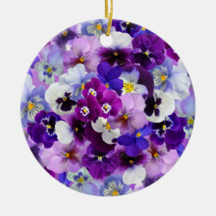 Décoration En Céramique Pansies Colorées, Jolies Fleurs,