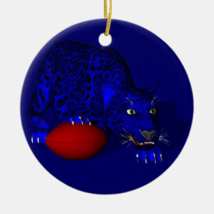 Décoration En Céramique Panthère bleue