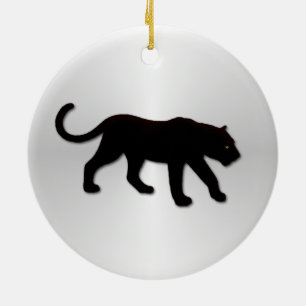 Décoration En Céramique Panthère noire sur argent